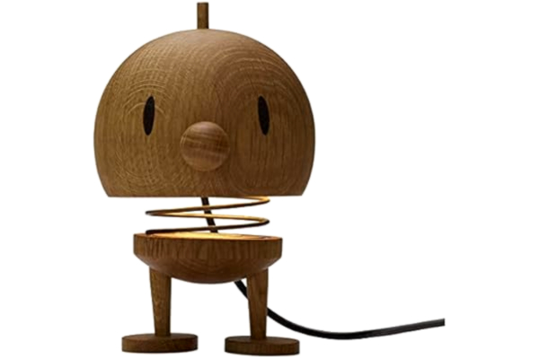 Hoptimist  Lampa, Bumble Bordslampa i Ek, Skandinavisk Design, Lampa för Vardagsrum, Sovrum, Kontor & Barnrum, Dekorativ Trälampa, 2 Watt, 15 x 10 cm, Ek, Large