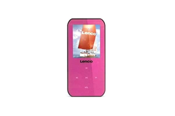 Lenco  Xemio-655 Pink | MP3 Player with 4GB internal memory, 3.7V 170 mAh built in Li-ion battery, USB input, Micro SD card reader and Headphone (earphone) included