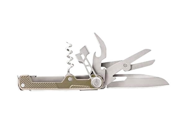 Gerber  fickkniv med 8 funktioner, multiverktyg med slätt blad, ArmBar Cork, guld, rostfritt stål/aluminium, 30-001584