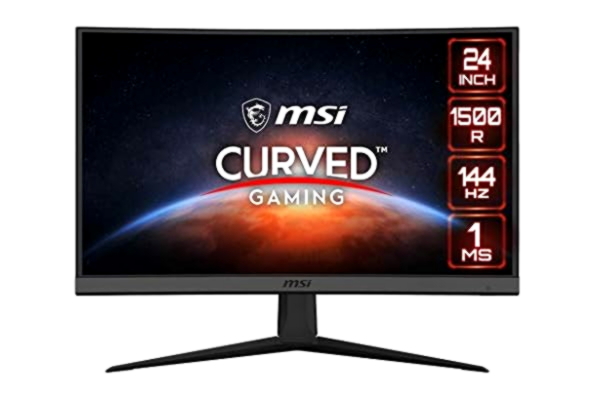 MSI  Optix G24C6 Curved Gaming Monitor - 23.6 Inch, 16:9 Full HD (1920 x 1080), VA, 144 Hz, 1 ms, 1500R, FreeSync Premium, DisplayPort, HDMI, Anti-Flicker, Less Blue light, Frameless, Black