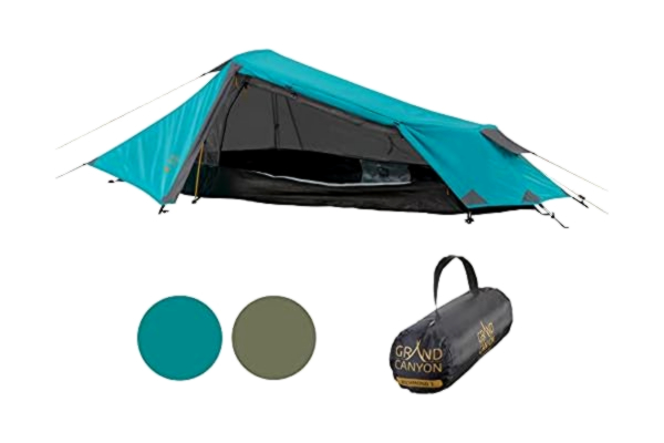 Grand Canyon  RICHMOND 1 - tunnel tent for 1 person | ultra-light, waterproof, small pack size | tent for trekking, camping, outdoor | Blue Grass