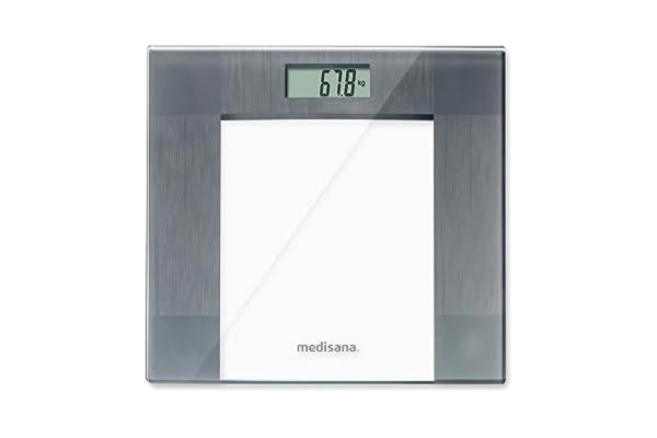 Medisana medisana PS 400 extra platt badrumsvåg upp till 150 kg, badrumsvåg med glasyta och högprecisionsgivare med töjningsmätare för exakta mätresultat.