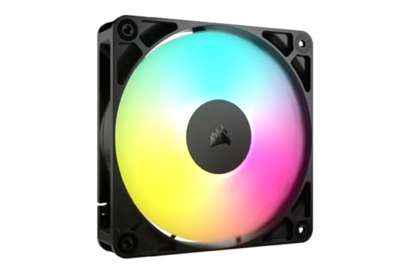 Corsair  RS120 ARGB 120 mm PWM-fläkt - Daisy-Chain-anslutning - lågt ljud - magnetiskt kupollager - ett paket - svart