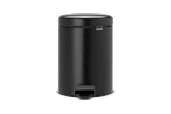 Brabantia  NewIcon Treteimer sanft schließend, Kunststoff-Inneneimer, Matt Black, 5 Liter