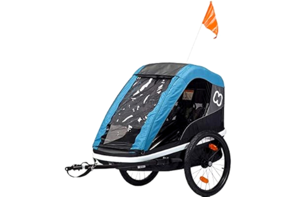 Hamax  Przyczepa Avenida dla dzieci, benzynowa niebieska, podwójna