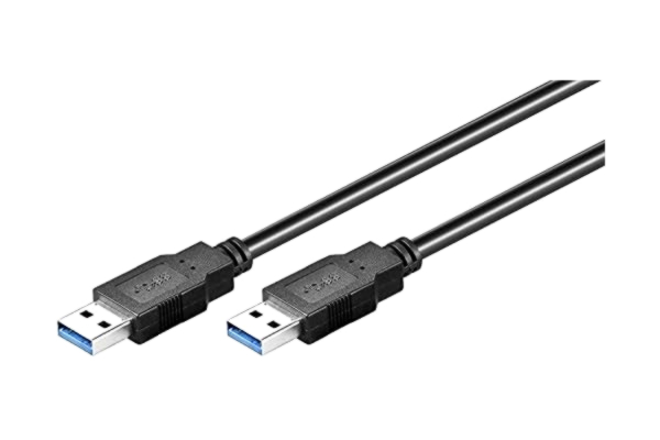 Goobay  95716 USB-A till USB A 3.0 laddningskabel/universell USB-kabel typ A/snabbladdningskabel 5 Gbits/datakabel smartphone/3 x skärm/svart/0,5 m