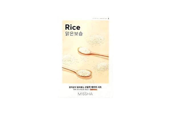 Missha MISSHA Airy Fit Sheet Mask Rice Rice Halsduk Mask AMPOULE Typ Fuktgivande Anti-Aging