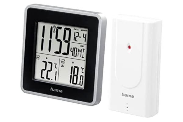 Hama  EWS Intro - Termometer - digital - sort, sølv