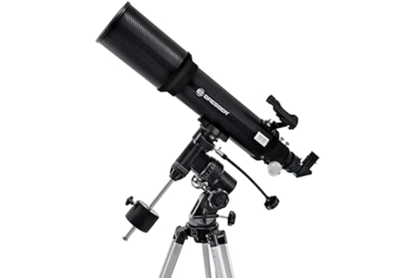 Bresser  AR-102/600 EQ-3 refractortelescoop met 3-potige statief van aluminium, EQ3-montage, led-lichtpuntenzoeker en uitgebreide accessoires voor grootveld-observaties