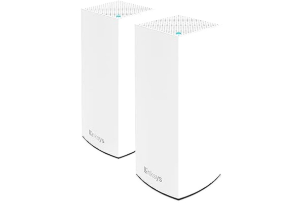 Linksys  Atlas 6 Pro Velop Dual Band Mesh WiFi 6-system (AX5400) WLAN-router, repeater, extender med upp till 500 kvm täckning och 4 x högre hastighet för fler än 60 enheter - 2-pack, vit