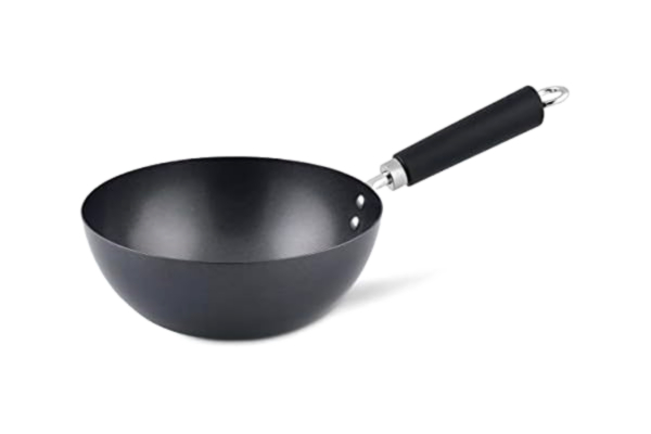 Ken Hom  20 cm kolstål mini wokpanna induktion med non-stick beläggning, Excellence, värmebeständigt handtag, diskmaskinssäker, 5 års garanti