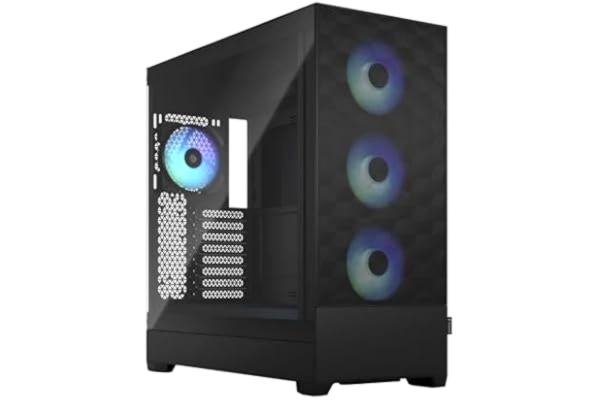 Fractal Design  Pop XL Air RGB Black - Tempered Glass Clear Tint - Honeycomb Mesh Front – TG side panel - Four 120 mm Aspect 12 RGB fans included – E-ATX High Airflow Full Tower PC Gaming Case