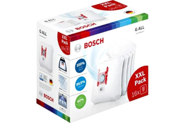 Bosch  dammsugarpåse BBZ16GALL med PowerProtect, ger hög sugeffekt och för dammsugare, 99,9% filtrering,16 st