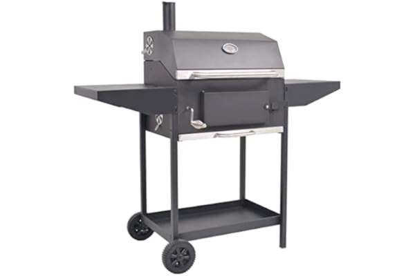 vidaXL  Grill węglowy z wędzarnią i dolną półką, czarny