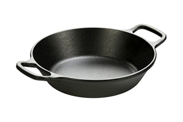 Lodge  20 cm/8 tum rund, dubbelt handtag gjutjärnspanna/stekpanna, svart, 27,94 x 20,96 x 5,38 cm