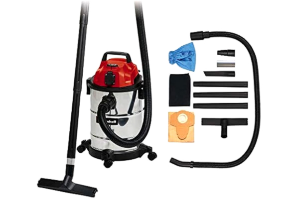 Einhell  Nass-Trockensauger TC-VC 1820 SA (20 L, 3tlg. Kunststoffrohr, 150 cm Saugschlauch, Blasanschluss, 4 Lenkrollen, Zubehörhalterung, Schmutzfangsack, Schaumstofffilter, autom. Gerätesteckdose)
