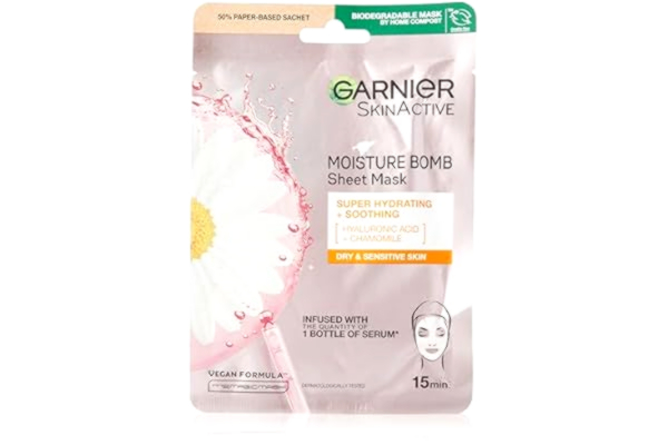 Garnier GARNIER Tissue Mask Moisture Bomb Super Hydrating & Energizing, rosa, 32 g