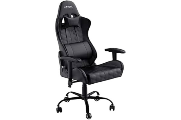 Trust  Gaming GXT 708 Resto Gaming Chair, PC Desk Chair, Full 360° Rotatable Seating, Strong and Robust Metal Base Frame, Chair for Computer, Streaming, Office – Black