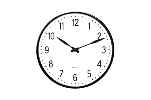 Rosendahl Arne Jacobsen väggklocka Ø 21 cm station snygg design av aluminium, vit