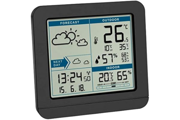 TFA  Dostmann station wireless Sky, 35.1152.01, sensor, indoor and outdoor, with weather forecast, black, (L) 123 x (B) 52 x (H) 117 mm