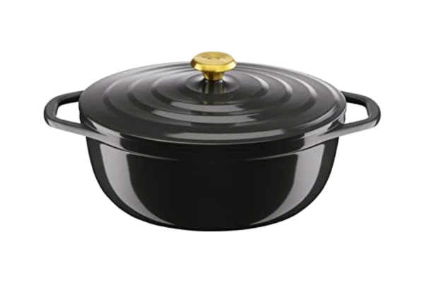 Tefal  Air E2558904 Gryta i aluminium, non-stick, 30 cm, lättare än gjutjärn, med lock, grå