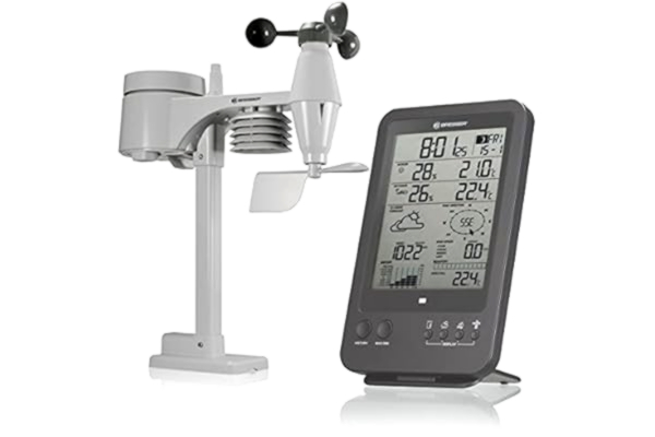 Bresser BRESSER Station météo sans fil avec capteur extérieur Wetter Center 5 en 1 Gris
