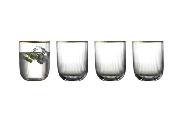 Lyngby Glas  Palermo Gold Tumbler 35 cl 4 st