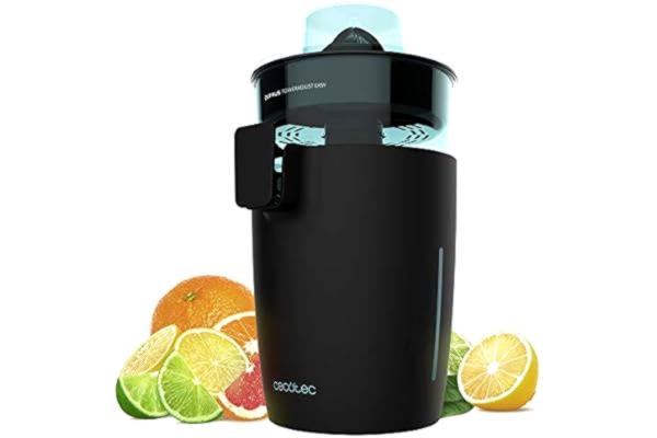 Cecotec  Presse-agrumes Électrique Zitrus TowerAdjust Easy Black INOX - 350 W, Tambour Libre de BPA, Capacité de 0,5 L