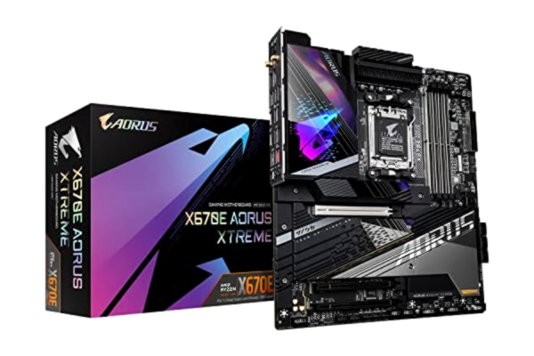 Gigabyte GIGABYTE Carte mère AORUS Xtreme ATX X670E, Prend Charge Les processeurs AMD Ryzen 7000 Series (Socket AM5), DDR5 6400(OC), 1 PCIe 5.0 x16, 1 PCIe 4.0 x16, 4 x M.2 PCI-E 5.0, 10G LAN & Wi-FI 6E Noir