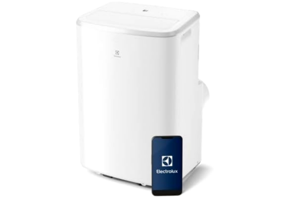 Electrolux  Comfort 600 transportable AC BTU 9000, EXP26U339CW, bärbar luftkonditionering, 2,6 kW, tyst läge, 3-i-1-funktion, WIFI, LED-display, intuitiv fjärrkontroll, vit