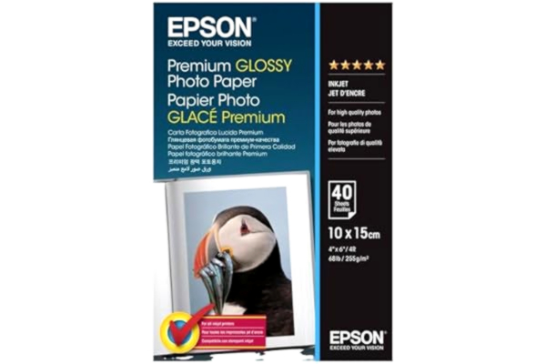 Epson  C13S042153 Premium glansigt fotopapper 100 x 150 mm (40 ark), vit