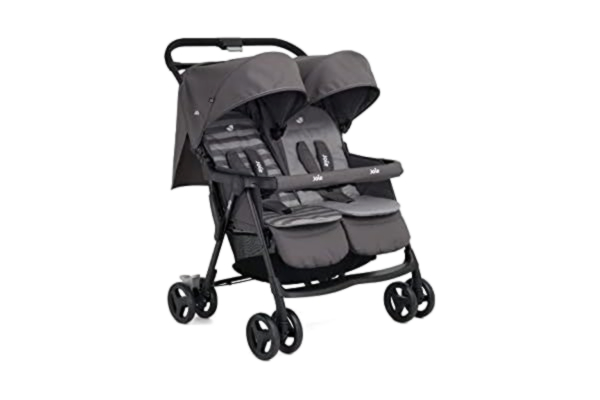 Joie Baby Joie Aire Twin, Baldakin, Tandem klapvogn, Ethvert køn, Solidt hjul, Sammenfoldelig, Sort, Grå, Lys grå