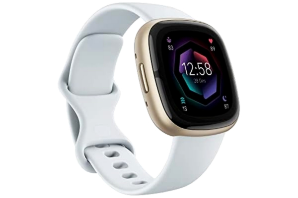 Fitbit  Sense 2 - Blødt guld-aluminium - smart ur med bånd - blue mist - båndstørrelse: S - NFC, Bluetooth