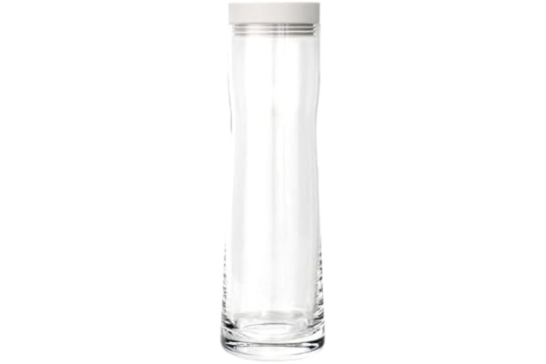 Blomus blomus -SPLASH – vattenkaraff av glas, Moonbeam, 1 liter kapacitet, silikon/lock i rostfritt stål, lätt att använda, (H/B/D: 29,5 x 9 x 9 cm, färg: Moonbeam, 63780)