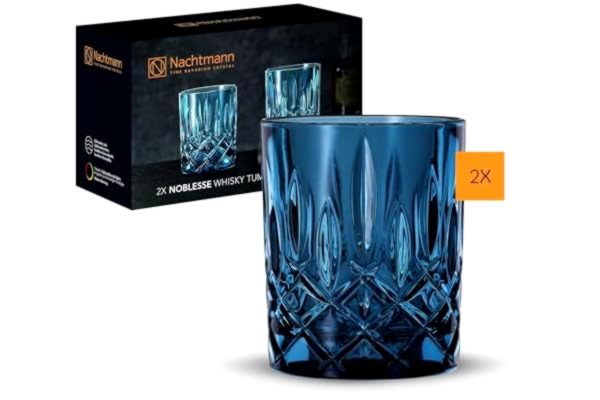 Nachtmann  2-delat whiskymugg-set, blått whiskyglas, kristallglas, 295 ml, blå, noblesse vintage, 104243