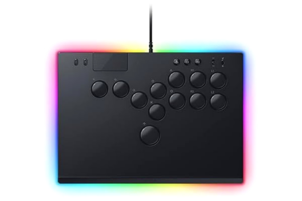 Razer  Kitsune - Optisk arkadkontroll med alla knappar för PS5 och PC (exakt layout för fyrkantiga rörelseknappar, linjära optiska omkopplare med låg profil från Razer) Svart