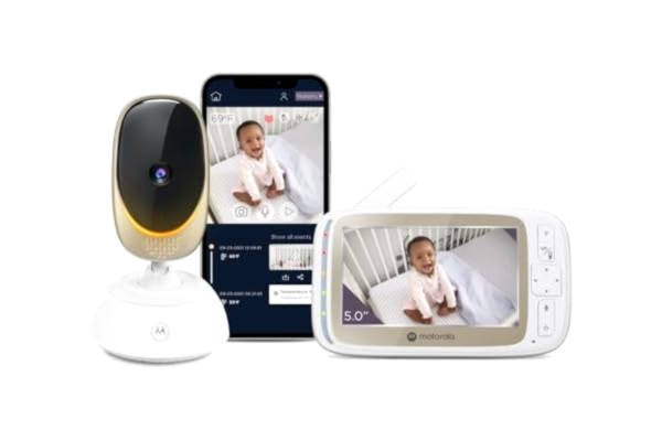 Motorola  Nursery VM85 Connect Baby Monitor med kamera – WiFi och mobilapp, 5-tumsskärm, Night Vision, Pan/Tilt, Two-Way Talk, Lullabies