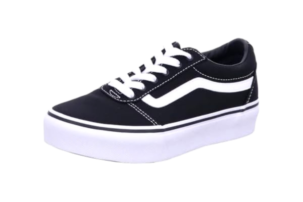 Vans  Flickor Ward plattform canvas sneakers, Canvas svart vit, 35 EU