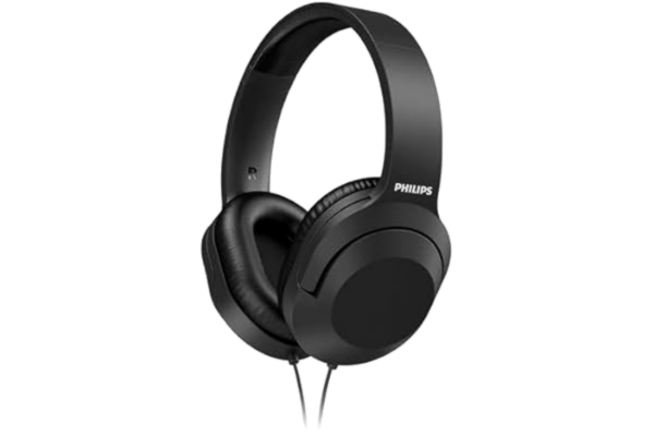 Philips  H2005BK/00 Over-Ear-Stereo-Hörlurar Trådbundna (2-m-Kabel, 40-mm-Neodymelement, Passiv Brusreducering, Justerbart Huvudband, Lätt) Svart - 2020/2021 Modell