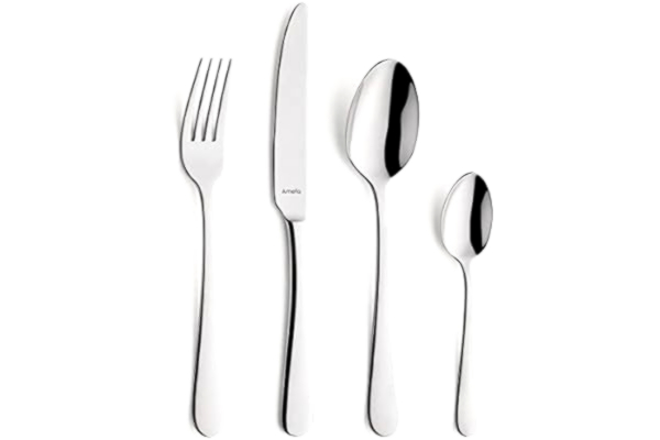 Amefa AMEFA Austin bestickset 24 delar | För 6 personer | Matbestick i vintagedesign | 18/10 rostfritt stål högglanspolerat