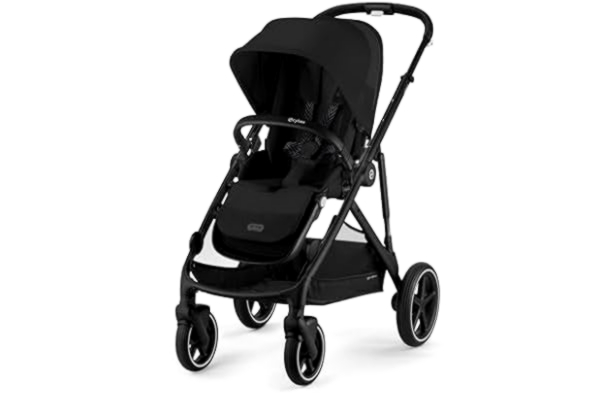 Cybex CYBEX Gold Kinderwagen GAZELLE S, Ab Geburt bis ca. 4 Jahre, Max. 22 kg (Single-Modus) / 2x 22 kg (Duo-Modus), All-in-1-System mit 20+ Konfigurationen, Moon Black