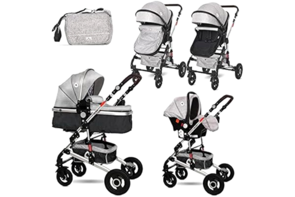 Lorelli Poussette combinée trio 3 en 1 avec siège auto ALBA SET premium Lorelli