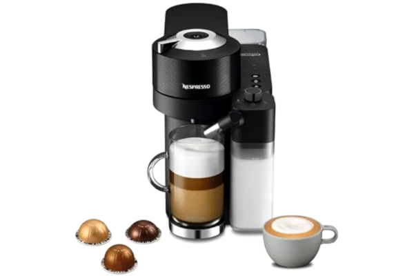 DeLonghi Nespresso Vertuo Lattissima kapselmaskine, matt black & glossy