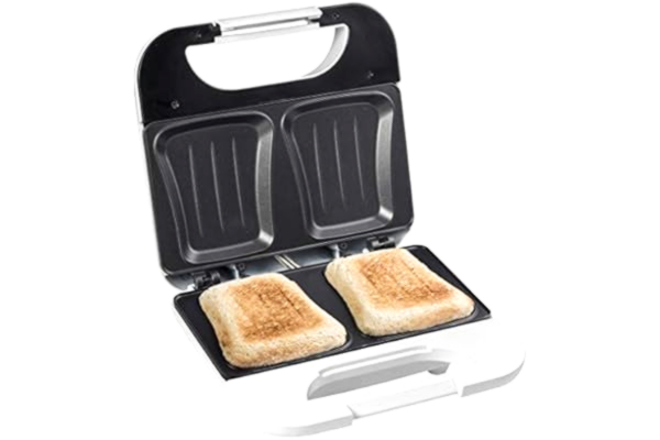 Bestron  Sandwich-broodrooster, met antiaanbaklaag, 750 watt, funcooking, wit