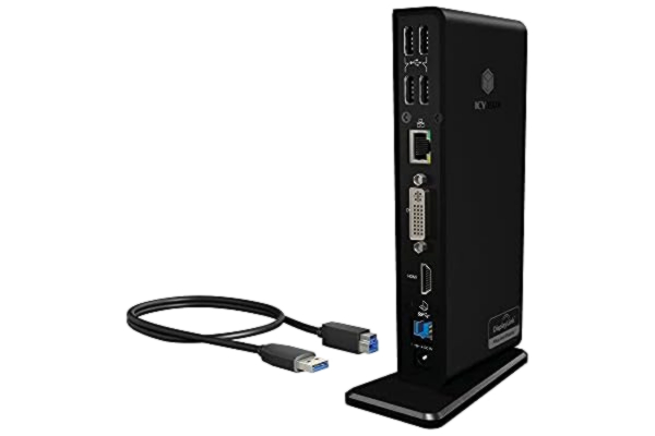 Icy Box Icybox IB-DK2241AC Multidockningsstation för Notebook/PC, 8 x 3 x 18.3 cm, Svart