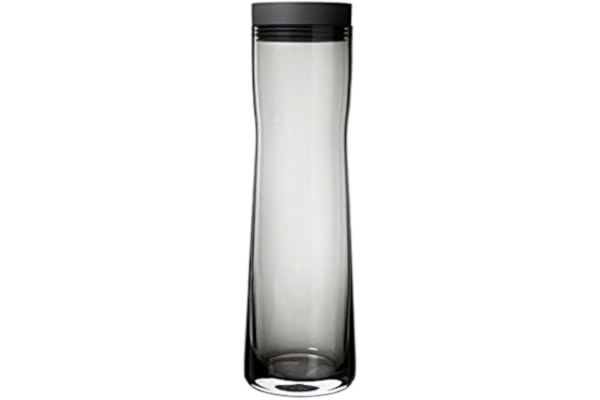 Blomus  Splash Vattenkaraff, Glaskaraff med Lock av Polerat Rostfritt Stål och Silikon, Transparent, 1 L
