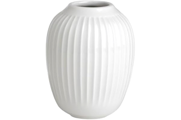 Kähler  Vase H10.5 cm Hammershøi Dansk design för blommor Handgjord, vit