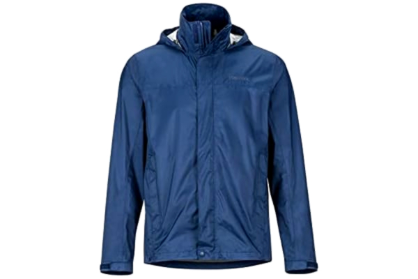 Marmot  Men PreCip Eco Jacket, Waterproof Jacket, Lightweight Hooded Rain Jacket, Windproof Raincoat, Breathable Windbreaker, Ideal for Running and Hiking, Arctic Navy, L