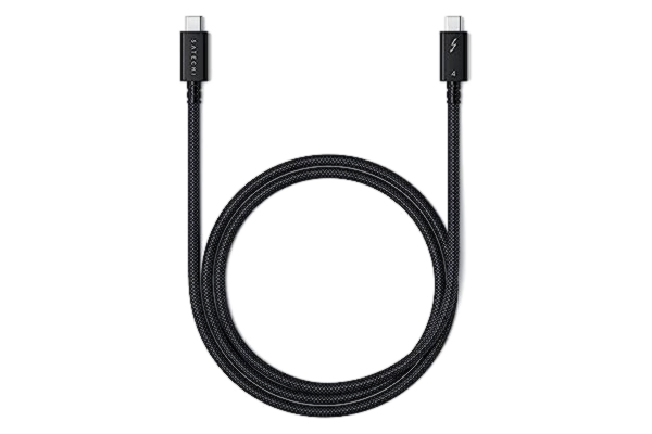 Satechi SATECHI certifierad USB-C Thunderbolt 4-kabel (1 m), 8 k/60 Hz skärm, 40 Gbps dataöverföring, 240 W PD, PCIE, kompatibel med Thunderbolt 4/3, USB4 för MacBook Pro, hubbar, dockning med mera