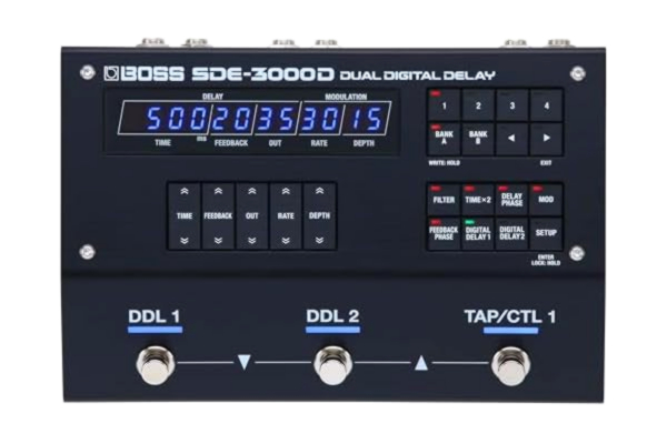 Boss Audio Systems BOSS SDE-3000D Dual Digital Delay Pedal | klassiskt varmt digitaldelay baserat på SDE-3000 | 2 fullfunktions delay | oberoende parametrar, mono/stereo modulation & panorering